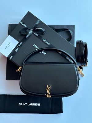 Sa_int_Laurent_  mini shoulder bag featuring a prominent gold-toned Cassandre logo Bag with box premium quality