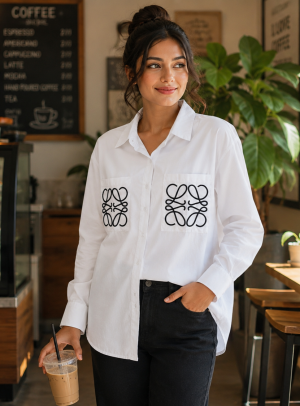   Loe Pocket Logo Shirt White S116-W