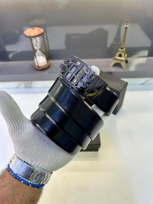 Tomm_y Hilfiger Glossy Black Premium Quality Belt Fa 845