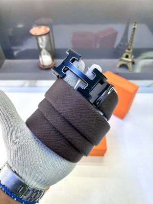 Herme_s Black Brown Auto Lock Belt Fa 921