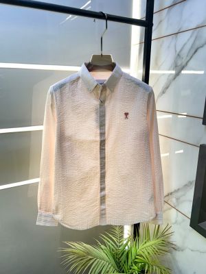 Ami Pink Lining Embroidery Logo Oxford Lycra Premium Shirt F3911-PI