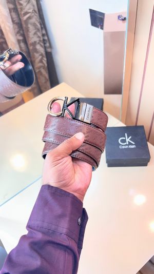 CK CALVIN KLEI_N PREMIUM QUALITY IMP EMBOSSED REVERSEABLE BELT WITH OG BOX