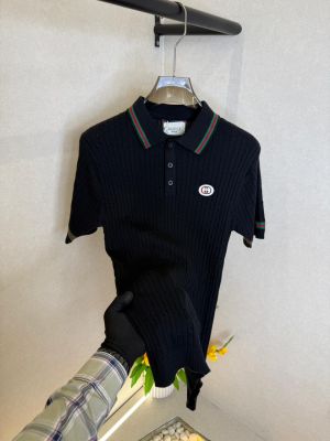 Gucc i Brown knitted Polo Super Premium Collar Neck T-shirt F3594-BR