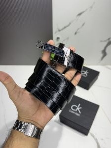 Ck-155 clipper buccal crocodile leather reversible belt with og box 