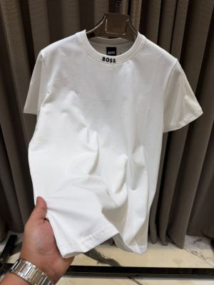 Boss Chinese Collar Round Neck T-shirt White 