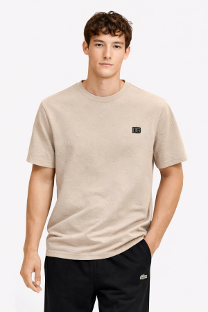 Dolc_e & Gabban_a White Imported Embossed Monogram Tshirt Beige 