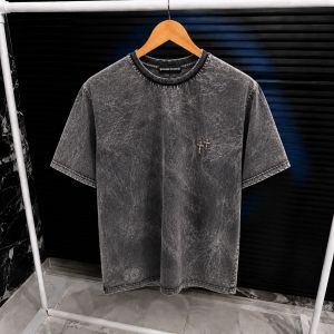 Chrome Heart Chest Logo Drop Shoulder T-shirt Grey