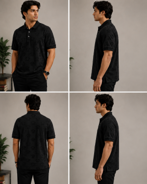 Versace Couture Full Monogram Polo Black 