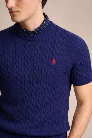 Ralp_h lauren chest logo knitted pullovers Dark Blue 