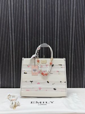 Emily Loran White Large Highend Leather Quality Tote Bag With Original Dustcover Packaging