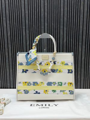 Emily Loran Blue Large Highend Leather Quality Tote Bag With Original Dustcover Packaging