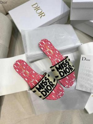 Miss Dior1060 Premium Dway Slide With OG Box & Carry Bag (Pink - 1060)
