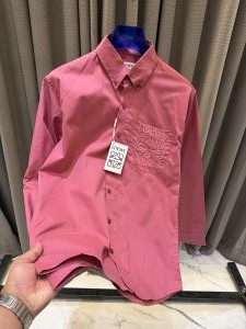 Loewe Side Pocket Embroidered Shirt Pink