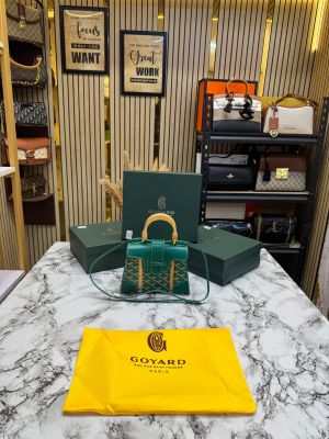 Goyar_d Saigon Mini Structured Crossbody Bag With Top Handle With Box And Dust Bag (2308) (Green)