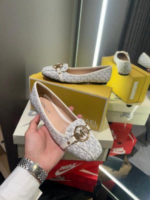 Michael1089 Kors MK Fulton Flat Shoes With OG Box & Dust Bag & Carry Bag (Printed White - 1089)
