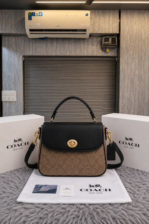 COAC_H Marlie_Top_Handle_Crossbody_Bag_With_OG_Magnetic_Box_&_Dust_Bag_6375