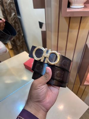Sf SALVATORE FERRAGAM_O PREMIUM QUALITY IMP EMBOSSED LEATHER BELT WITH  BOX 