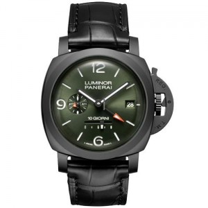 Luminor Panerai Dieci Giorni GMT Ceramica Black Leather