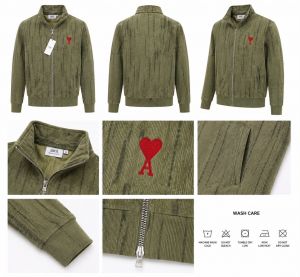 Ami Paris Imported Fabric Inner Fleece Fabric Very Premium Zipper Jacket CS400