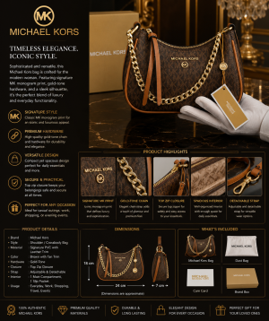MICHAE.L KORS JET SET CHARM SMALL BROWN BAG WITH OG BOX