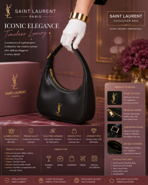 YSL SAINT LAURENT  CALYPSO MINI HOBO BAG BLACK LEATHER WITH OG BOX