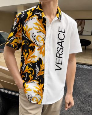 Versace Bandana Half Sleeves Shirt White 