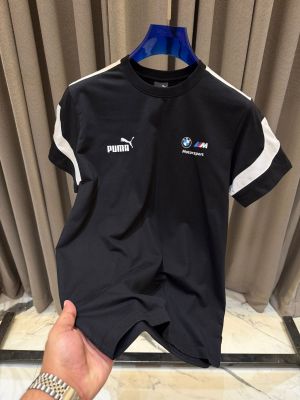 Pum_a BMW Chest Logo Round Neck T-shirt Black