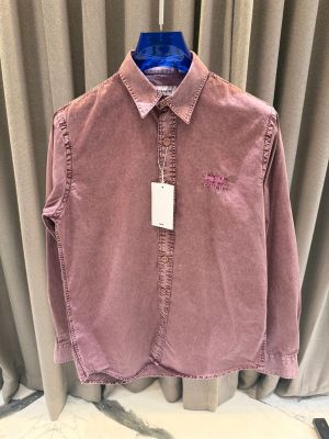 Coac_h Chest Logo Full Sleeves Denim Shirt Magenta 