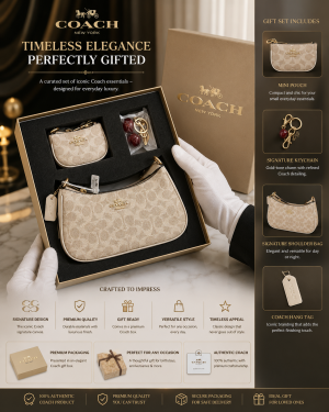 COAC.H TERI MILK PREMIUM GIFT SET COMBO WITH MINI BAG - CHERRY CHARM & MINI WALLET WITH OG BOX PACKING