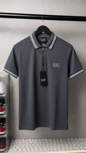 EA7 Empori_o Arman_i Monogram Zip Polo T-Shirt With OG Box Packaging 1392