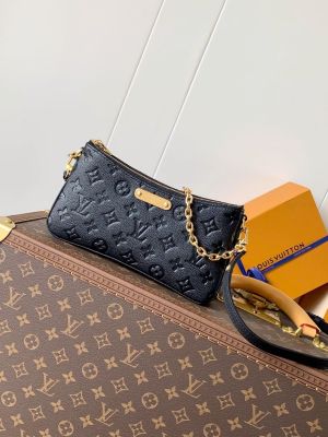 Louiss Vuitton Pochette Liv Empreinte Black Bag With Original Box Dustcover Tags And Carry Bag