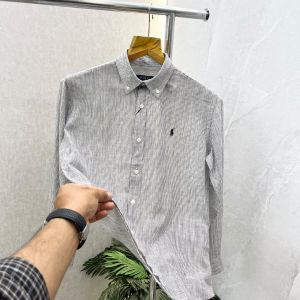 Ralp_h Lauren Stripes Linen Blend Black Shirt 555