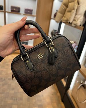 Coachh_ Rowan Mini Satchel in signature canvas features a distinctive monogram print and leather trim Bag with Box premium quality