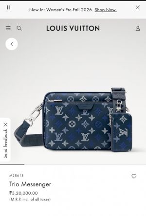 Louiss Vuitton LV Virgil Abloh Trio Messenger Multi Crossbody Bag With OG Box & Dust Bag Blue