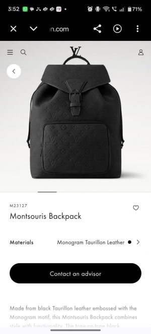 Lou_is Vuitton   Montsouris  Monogram Embossed All Black BackPack Taurillon Leather 
