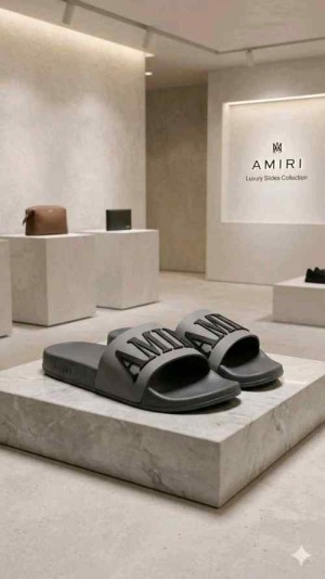 Amir.i Embossed Slide Grey