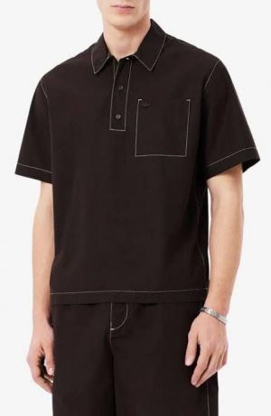 Lacost e Black Premium Cotton Lycra Pique fabric Polo Tshirt with Collar&Pocket Design With Embroidery Logo 4349