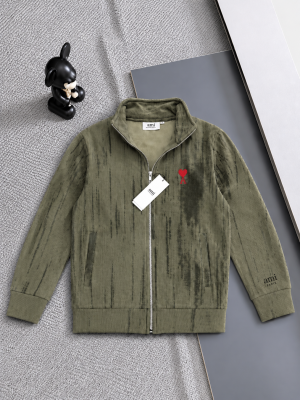 Ami Paris Imported Fabric Inner Fleece Fabric Very Premium Zipper Jacket CS400