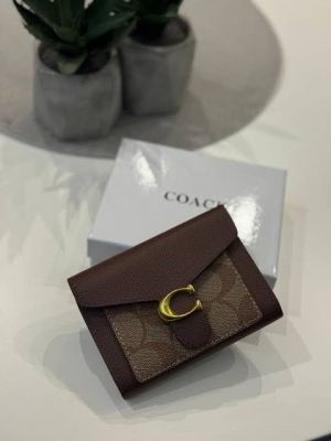 Coac_h Signature C-Lock Tri-fold Wallet (Coffee) (AAAD701)