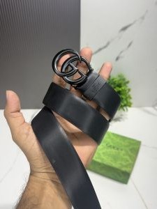 Gucc_i G-651 black buccal reversible belt with og box 