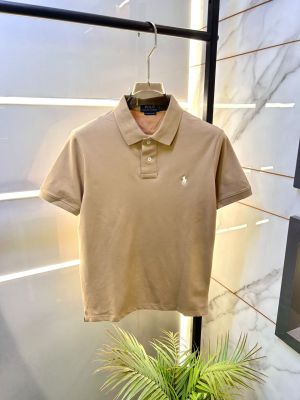 Ralp h Lauren Beige Polo Premium Collar Neck T-shirt F3926-BE
