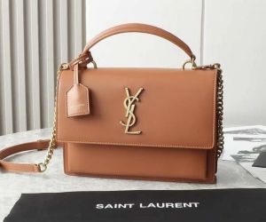 Saintt_Laurent_ bag features a prominent gold-tone YSL plaque and is packaged in its original box premium quality