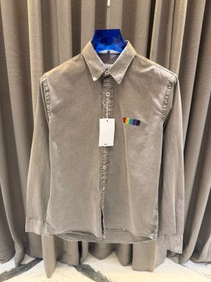 Coac_h Chest Logo Full Sleeves Denim Shirt Coffee