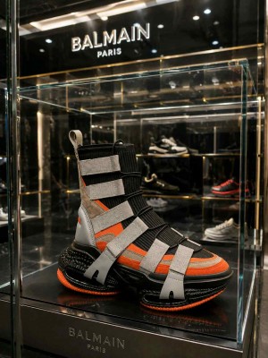 Balmai n B Bold Cord Strap Orange High Top Sneaker
