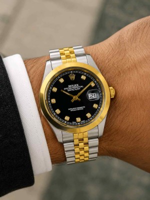 Role_x Datejust 41 Tow tone diamond black dial