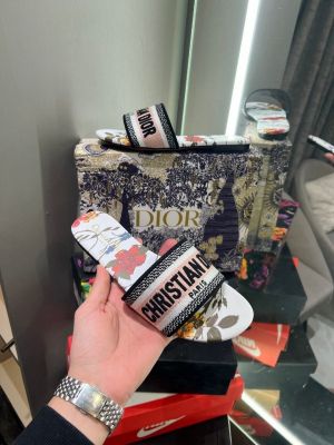 Christian Dior1083 Dway Slide With OG Box & Carry Bag (Flower - 1083)