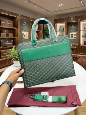 Goyar d Paris Premium Quality Laptop Bag With Long Strap Dustbag Etc model 640