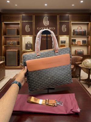 Goyar d Paris Premium Quality Laptop Bag With Long Strap Dustbag Etc model 639