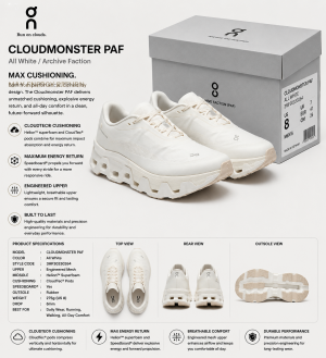 ON X POST ARCHIVE FACTION (PAF) CLOUDMONSTER HYPE WHITE FIX
