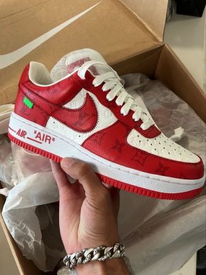 Loui.s Vuitton x Air Force 1 Low by Virgil Abloh White Red UA Quality With Original Box And OG Accesories